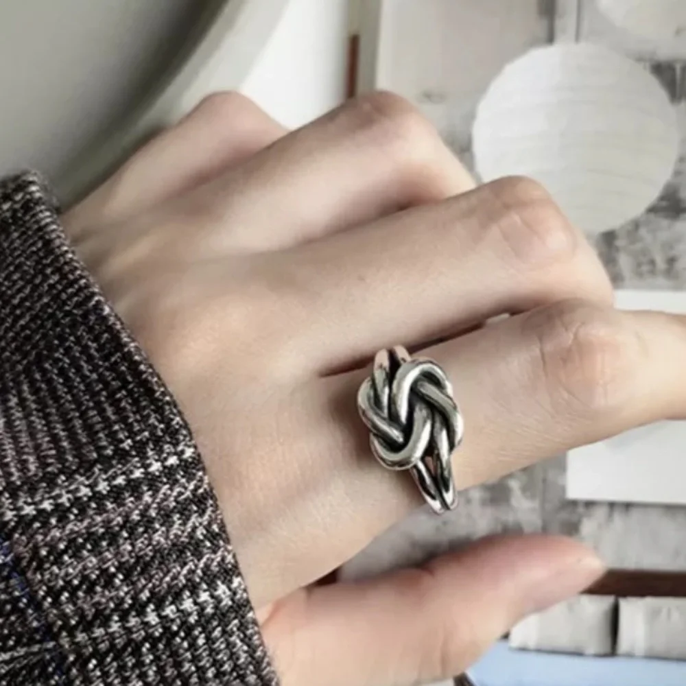 ⚡️Insta knotted lines sterling silver open ring - Picture 3 of 5